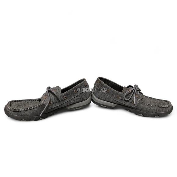 Twisted X Womens Charcoal Distressed Leather Driving Moccasins Slip On Size 8.5 - Picture 4 of 10